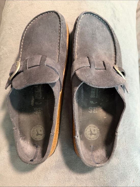 Birkenstock Shoes - Birkenstock Boston Suede Clogs Size 40 Regular/Wide – Blue Gray